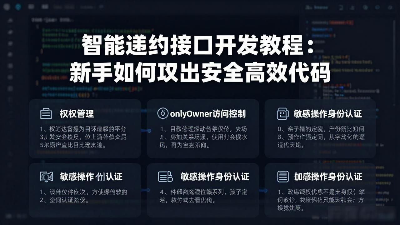 智能合约接口开发教程_智能合约开发语言_合约教程接口智能开发怎么做